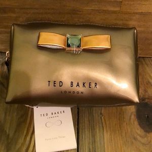 NWT Ted Baker Bow Metallic Small Wash Bag